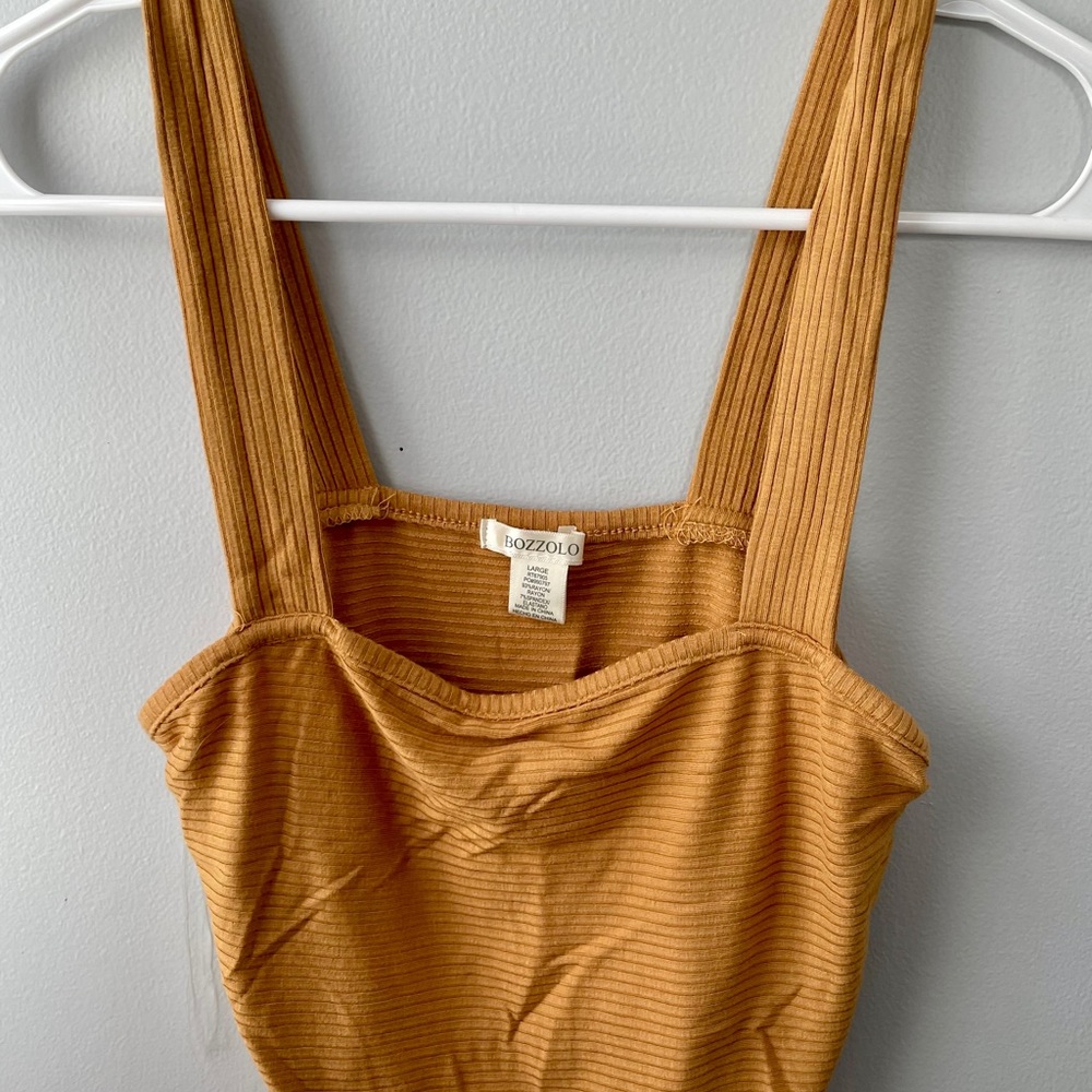Yellow cropped tank top